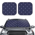 thumbnail image 1 of Picia Anchor Heart Blue 2 Piece Car Windshield Sun Shade Foldable | Foldable Sun Shield for Front Window Blocks UV Rays and Keeps Your Vehicle Cool-Small, 1 of 7