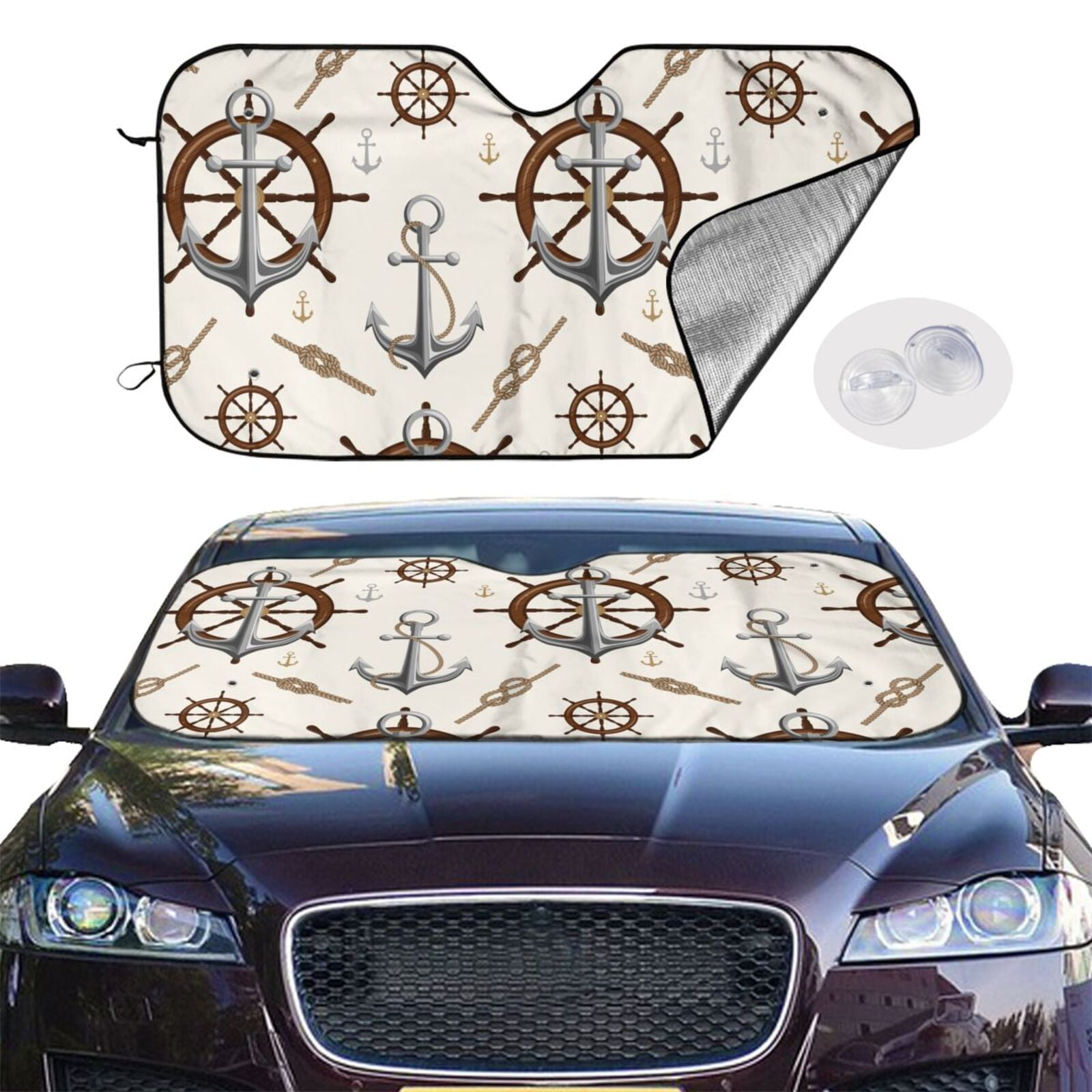 Picia Anchor with Rope Curved Windshield Sunshade Accordion Folding ...