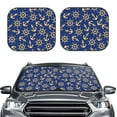 thumbnail image 1 of Picia Anchors and Nautical 2 Piece Car Windshield Sun Shade Foldable | Foldable Sun Shield for Front Window Blocks UV Rays and Keeps Your Vehicle Cool-Large, 1 of 7