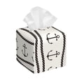 thumbnail image 1 of Picia Anchors and Ropes Pattern Tissue Box Cover,PVC Leather Square Holder,Tissue Box Holder with Magnetic Bottom,Facial Paper Organizer Dispenser-5.2"X5.2"X5.2", 1 of 8