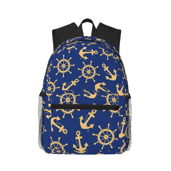 Picia Anchors and Nautical Large Capacity Backpack Classic Style Backpack Casual Backpack Water-Resistant School Work Travel Outdoor Backpack