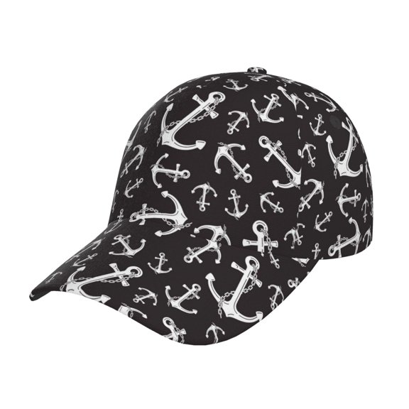 Picia Anchors pattern Trucker Low Profile Hat Men Women Baseball Cap Dad Hat Adjustable Unconstructed Plain Cap