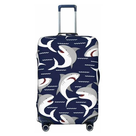 Picia Angry Shark Luggage Protector Cover Thicken Suitcase Protector Cover Fit 18-32 Inch Luggage-Large