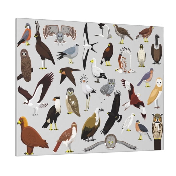 Picia Animal Bird Pattern Decorative Picture – Unique Wall Art, Modern Canvas Print for Trendy Interiors (Horizontal)