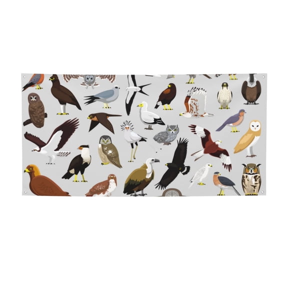 Picia Animal Bird Pattern Party Banner, Festive Decoration, Holiday Banner, Celebration Decor, Event Banner, Reusable Party Banner-Medium