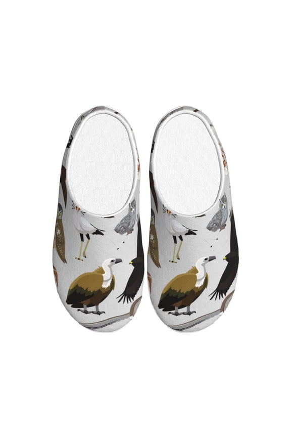 Animal Bird for Women's Lamb-hug Comfy Fleece House Slippers Memory Foam, Slip-on House Shoes Indoor Outdoor-35/36