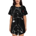 thumbnail image 1 of Picia Animal Bulldog Pajamas Sets for Women Soft Short-Sleeved Pjs with Lounge Shorts Two Piece Sleepwear-Large, 1 of 9