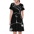 thumbnail image 1 of Picia Animal Bulldog Pattern Women's Short Sleeve Summer Dress Pleated Loose Swing Knee Length Short Sleeve Swing Dresses, 1 of 6
