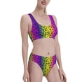 thumbnail image 1 of Picia Animal Paw Rainbow Women's High Waisted Bikini Scoop Neck Swimsuit Two Pieces Bathing Suit-Small, 1 of 8