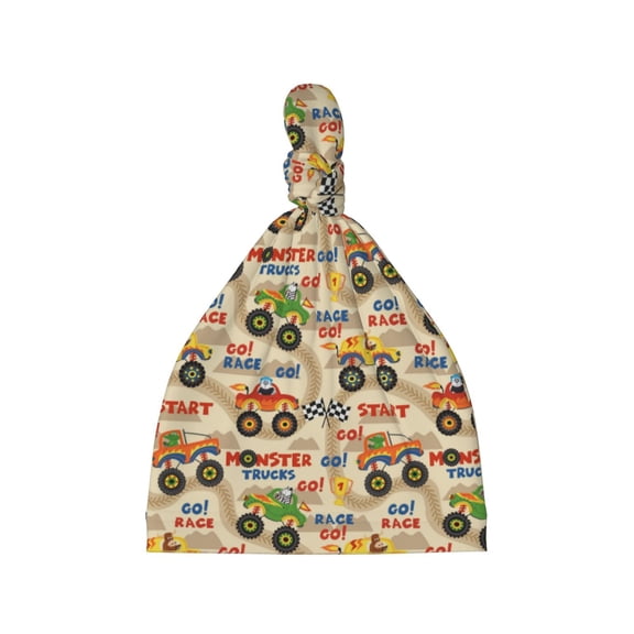 Picia Animal Truck Printed Preemie Hats for Baby Girls Cotton Premature Knot Hats Newborn Hospital Cap Warm Knot Beanie Nicu for Preemie Girls and Boys