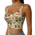 thumbnail image 1 of Picia Animal Truck Sports Bra for Women,Padded Strappy Sports Bras Medium Support Yoga Bra with Removable Cups,Running Yoga Bra-Large, 1 of 9