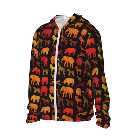 Picia Animal Women's Men's UPF 50+ Sun Protection Hoodie Shirt Long Sleeve SPF Fishing Outdoor UV Hiking Lightweight Shirts-Medium