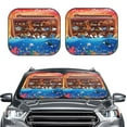thumbnail image 1 of Picia Animals On Noah's Ark2 2 Piece Car Windshield Sun Shade Foldable | Foldable Sun Shield for Front Window Blocks UV Rays and Keeps Your Vehicle Cool-Small, 1 of 7