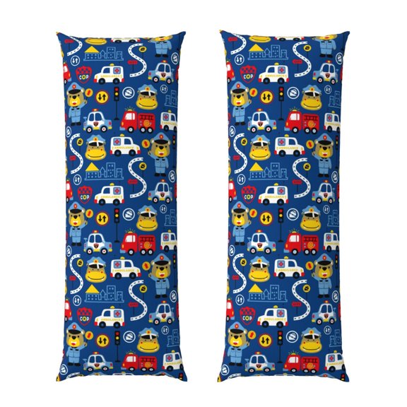 Picia Animals Rescue Team Body Pillow Cover - Super Soft Microfiber 20x54 Body Pillow Case - Envelope Closure, Wrinkle, Stain Resistant Body Pillow Cover,Elegant Bedding