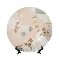 thumbnail image 1 of Picia Animals Riding Across The Sky1 Pattern Bone China Decorative Plate – Wall Decor with Stand and Adhesive, Elegant Ornament for Living Room, Office, or Entryway-7in, 1 of 6