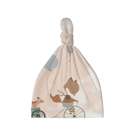 Picia Animals Riding Across The Sky1 Printed Preemie Hats for Baby Girls Cotton Premature Knot Hats Newborn Hospital Cap Warm Knot Beanie Nicu for Preemie Girls and Boys