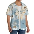 thumbnail image 1 of Picia Animals Travel World Map Men's Linen Shirts Short Sleeve Cuban Beach Shirts Casual Shirts Button Down Shirt for Men Beach Summer Wedding Shirt-3X-Large, 1 of 7