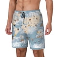 thumbnail image 1 of Picia Animals Travel World Map pattern Mens Swim Trunks with Compression Liner Stretch Beach Shorts Quick Dry with Zipper Pockets No-Chafing Board Shorts-Medium, 1 of 9