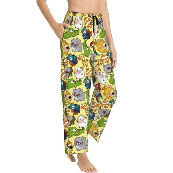 Picia Animals Womens Soft Woven Cotton Elastic Waistband Sleep Pajama Pant Lounge Sleep Pant With Pockets And Drawstring-Medium