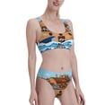 thumbnail image 1 of Picia Animals on Noah's Ark Women's High Waisted Bikini Scoop Neck Swimsuit Two Pieces Bathing Suit-Small, 1 of 8
