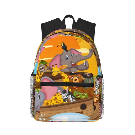 Picia Animals on Noah's Ark1 Large Capacity Backpack Classic Style Backpack Casual Backpack Water-Resistant School Work Travel Outdoor Backpack