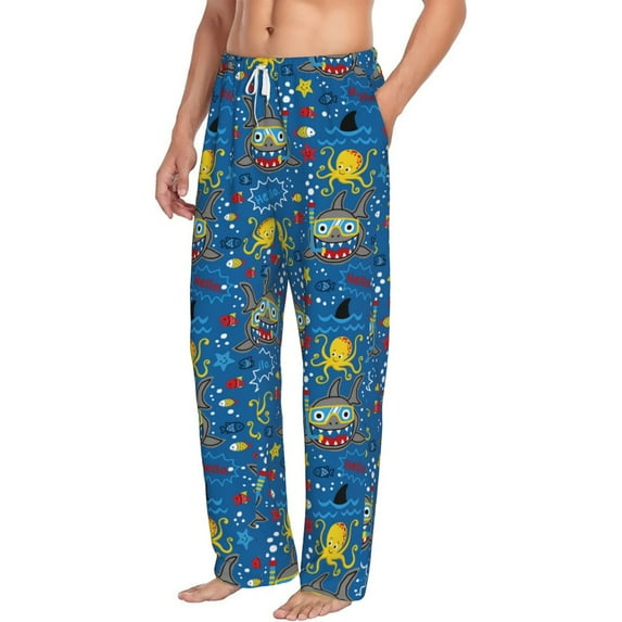 Picia Animals1 Mens Soft Woven Cotton Elastic Waistband Sleep Pajama Pant Lounge Sleep Pant With Pockets And Drawstring-Small