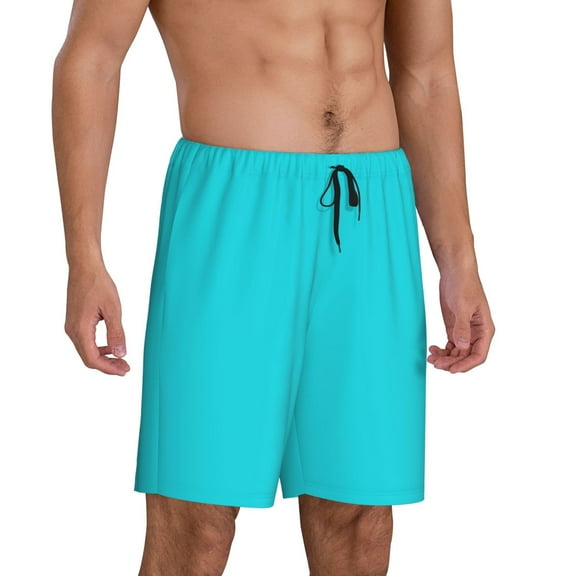 Picia Aqua Pajama Shorts for Men, Men's Pajama Bottoms, Sleepwear,Short Pajama Pants-Large