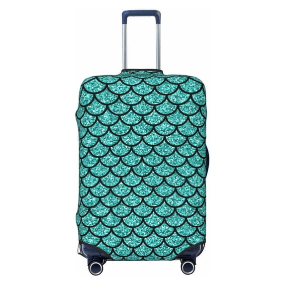 Picia Aquamarine Glitter Luggage Protector Cover Thicken Suitcase Protector Cover Fit 18-32 Inch Luggage-Small