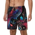 thumbnail image 1 of Picia Artistic Colorful Bird pattern Mens Swim Trunks with Compression Liner Stretch Beach Shorts Quick Dry with Zipper Pockets No-Chafing Board Shorts-Large, 1 of 9