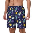 thumbnail image 1 of Picia Astronaut Corgi pattern Mens Swim Trunks with Compression Liner Stretch Beach Shorts Quick Dry with Zipper Pockets No-Chafing Board Shorts-Small, 1 of 9