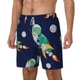 thumbnail image 1 of Picia Astronaut Dinosaur and Space pattern Mens Swim Trunks with Compression Liner Stretch Beach Shorts Quick Dry with Zipper Pockets No-Chafing Board Shorts-X-Large, 1 of 9
