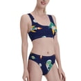 thumbnail image 1 of Picia Astronaut Dinosaur and Space Women's High Waisted Bikini Scoop Neck Swimsuit Two Pieces Bathing Suit-, 1 of 8