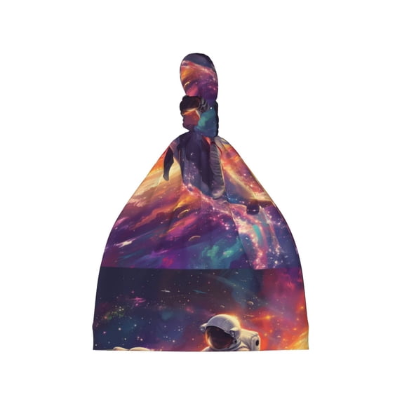 Picia Astronaut Dolphin Printed Preemie Hats for Baby Girls Cotton Premature Knot Hats Newborn Hospital Cap Warm Knot Beanie Nicu for Preemie Girls and Boys