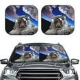 thumbnail image 1 of Picia Astronaut in Outer Space 2 Piece Car Windshield Sun Shade Foldable | Foldable Sun Shield for Front Window Blocks UV Rays and Keeps Your Vehicle Cool-Large, 1 of 7