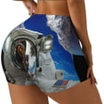 thumbnail image 1 of Picia Astronaut in Outer Space Printed Workout Shorts for Women Seamless Scrunch Butt Lifting High Waisted Yoga Gym Booty Running Moisture-wicking Short Pants-X-Large, 1 of 9