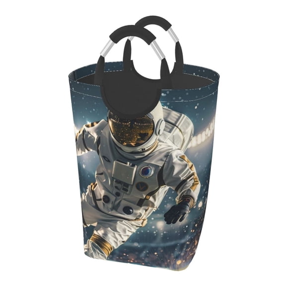 Picia Astronaut Soccer Field Laundry Basket With Handles Laundry Hamper Toys Storage Organizer Foldable Bucket Washing Bin Dirty Clothes Bag For Home Bathroom Bedroom Dorm