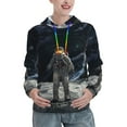 thumbnail image 1 of Picia Astronaut Standing In The Moon Pattern Casual Women's Hoodie, Hooded Sweatshirt with Kangaroo Pocket, Comfortable Pullover with Eye-catching Drawstrings-Large, 1 of 7