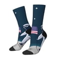 thumbnail image 1 of Picia Astronaut With USA Flag Print Athletic Socks for Men & Women – Cushioned Moisture-Wicking Crew Socks for Sports, Running, and Training, Soft & Breathable Size 5-11, 1 of 6