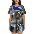 thumbnail image 1 of Picia Astronaut in Outer Space Pajamas Sets for Women Soft Short-Sleeved Pjs with Lounge Shorts Two Piece Sleepwear-3X-Large, 1 of 9