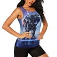 thumbnail image 1 of Picia Astronauts Start Running Pattern Women's Workout Tank Top,Breathable Activewear,Slim Fit Athletic Top,Versatile Workout Moisture-wicking top-XX-Large, 1 of 9