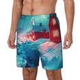 thumbnail image 1 of Picia Aurora Borealis Village pattern Mens Swim Trunks with Compression Liner Stretch Beach Shorts Quick Dry with Zipper Pockets No-Chafing Board Shorts-3X-Large, 1 of 1