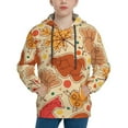 thumbnail image 1 of Picia Autumn Animal Maple Leaves Pattern Youth Hoodie - Warm Pullover Sweatshirt with Kangaroo Pocket, Ideal for Boys and Girls-X-Large, 1 of 6