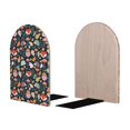 thumbnail image 1 of Picia Autumn Fox Owl Pattern Wood Bookends for Shelves,Non-slip Bookends, Heavy Duty Wooden Bookend Support,1 Pair, 1 of 8