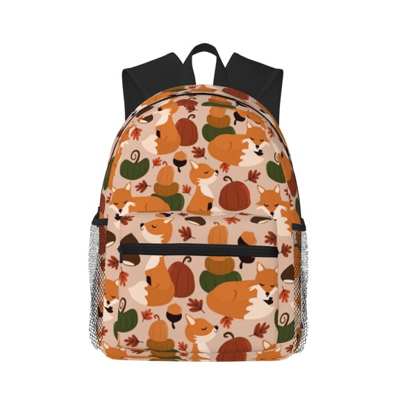 Picia Autumn Fox Pumpkin Lazy Large Capacity Backpack Classic Style Backpack Casual Backpack Water-Resistant School Work Travel Outdoor Backpack