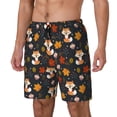thumbnail image 1 of Picia Autumn Fox pattern Mens Swim Trunks with Compression Liner Stretch Beach Shorts Quick Dry with Zipper Pockets No-Chafing Board Shorts-Medium, 1 of 9