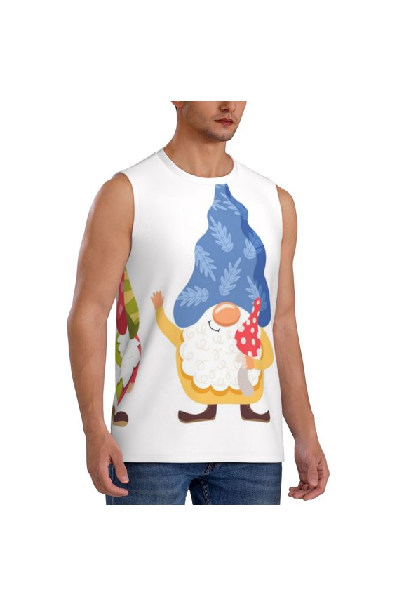 Autumn Funny Gnomes mens Cotton Tank Undershirts , Moisture-wicking Ribbed Tanks, Lightweight Cotton Tank Undershirts-XX-Large