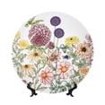 thumbnail image 1 of Picia Autumn Garden Pattern Bone China Decorative Plate – Wall Decor with Stand and Adhesive, Elegant Ornament for Living Room, Office, or Entryway-8in, 1 of 6