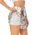 thumbnail image 1 of Picia Autumn Garden Pattern Women's 2 in 1 Athletic Running Shorts High Waisted Workout Casual Gym Sweat Shorts with Comfy Liner Zipper Pockets-Small, 1 of 9