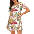 thumbnail image 1 of Picia Autumn Harvest Truck Pattern Women’s Nightdress – Casual Short-sleeved Loose-Fit Sleepwear, Soft Cotton Short-Sleeve Sleep Shirt for Relaxation & Comfort, 1 of 6