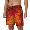 thumbnail image 1 of Picia Autumn Leaf pattern Mens Swim Trunks with Compression Liner Stretch Beach Shorts Quick Dry with Zipper Pockets No-Chafing Board Shorts-, 1 of 9